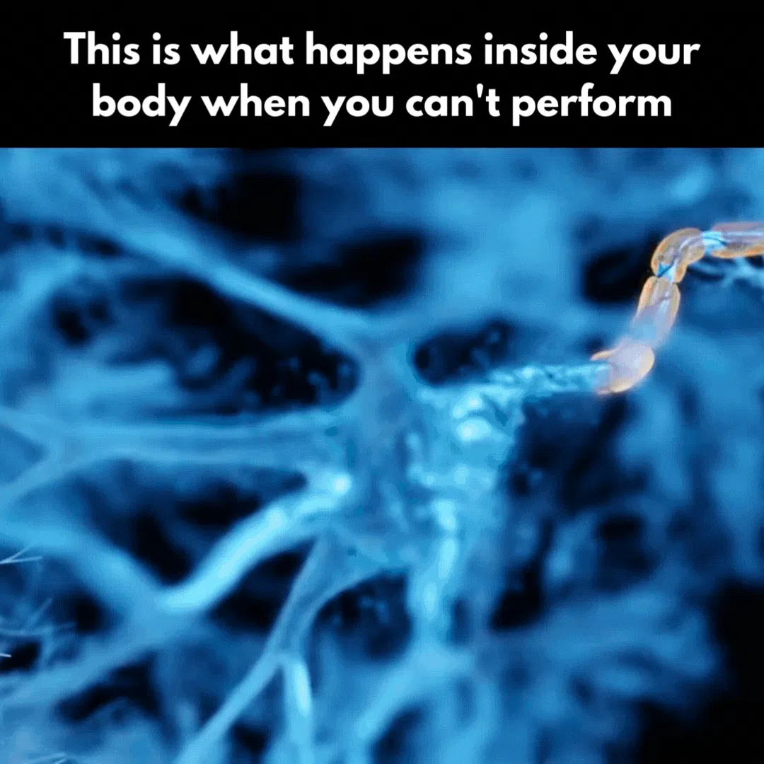 Neurological nerve misfire during performance anxiety